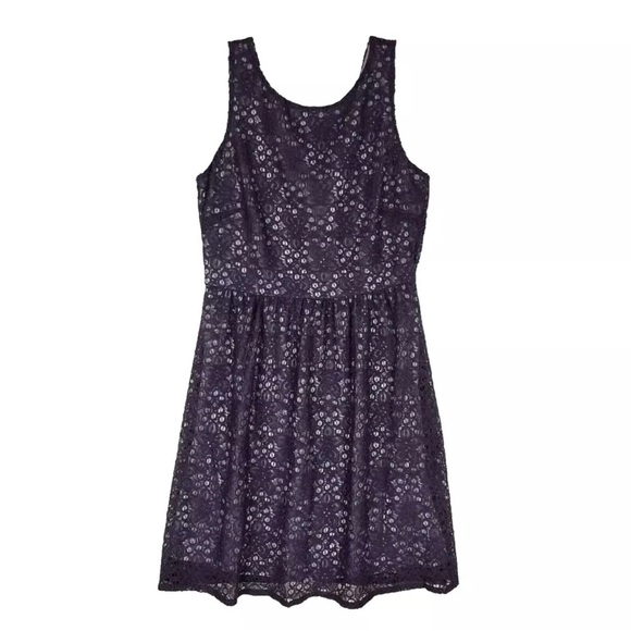 The Limited Dresses & Skirts - The Limited Lace Dress Womens 6 Purple Floral Sleeveless Mini Casual Party NWT